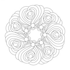 Mandala for coloring. Monochrom pattern. Black and white round pattern