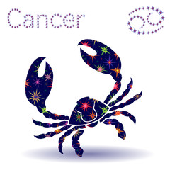 Zodiac sign Cancer stencil