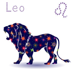 Zodiac sign Leo stencil