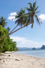 Relaxing spot at Las cabanas in the Palawan island, Philippines