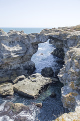 The rock arch in the sea near the village of Tyulenovo, Bulgaria