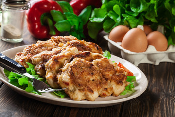 Chicken Medallion with red pepper portions