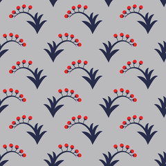 Seamless pattern with berries, slavic plant pattern