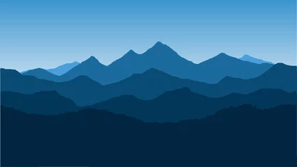 Vector wallpaper with a landscape, a mountain range © lidiia