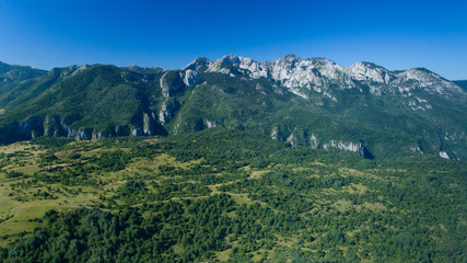 Aerial view of the narrow canyon Nevidio