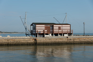 Fishing hut in the port of Cesenatico