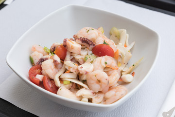 Tasty mixed seafood salad
