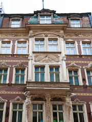 Fototapeta na wymiar facade of old urban house in Riga city