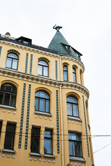palace with Cat figure in Riga city