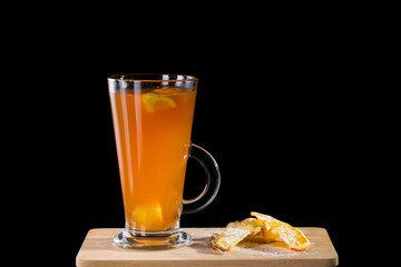 orange punch in a tall glass