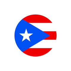 Puerto Rico flag, official colors and proportion correctly. National Puerto Rican flag. Vector illustration