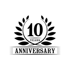 10 years anniversary logo template. 