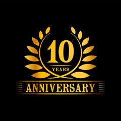 10 years anniversary logo template. 