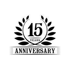Fototapeta premium 15 years anniversary logo template. 