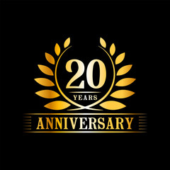 20 years anniversary logo template. 