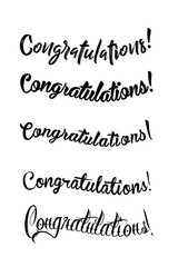 Congratulations lettering. Calligraphy handwritten phrase.