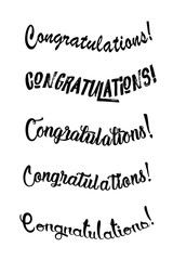 Congratulations lettering. Calligraphy handwritten phrase.