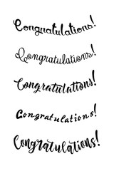 Congratulations lettering. Calligraphy handwritten phrase.