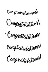 Congratulations lettering. Calligraphy handwritten phrase for your design.
