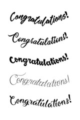 Congratulations lettering. Calligraphy handwritten phrase for your design.