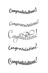 Congratulations lettering. Calligraphy handwritten phrase.