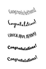 Congratulations lettering. Calligraphy handwritten phrase.