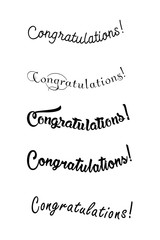 Congratulations lettering. Calligraphy handwritten phrase.