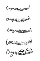 Congratulations lettering. Calligraphy handwritten phrase.