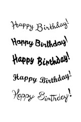 Vintage Happy Birthday Calligraphic and Typographic. Happy Birthday greeting card with lettering design.