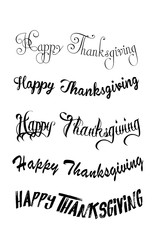 Thanksgiving typography hand drawn. Celebration Happy Thanksgiving Day. Thanksgiving vector vintage style text calligraphy.