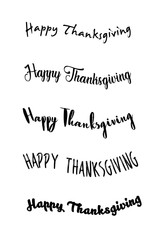 Thanksgiving typography hand drawn. Celebration Happy Thanksgiving Day. Thanksgiving vector vintage style text calligraphy. Usable for prints, flyers, banners, greeting cards, posters, invitations, sp