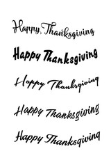 Thanksgiving typography hand drawn. Celebration Happy Thanksgiving Day. Thanksgiving vector vintage style text calligraphy. Usable for prints, flyers, banners, greeting cards, posters, invitations, sp