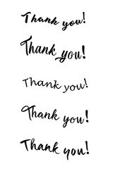 Thank you card. Hand drawn lettering. Ink Vector illustration.