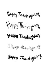 Thanksgiving typography hand drawn. Celebration Happy Thanksgiving Day. Thanksgiving vector vintage style text calligraphy. Usable for prints, flyers, banners, greeting cards, posters, invitations, sp