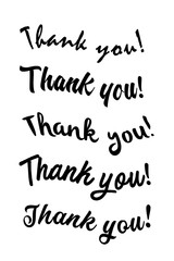 Thank you card. Hand drawn lettering. Ink Vector illustration.