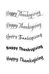 Thanksgiving typography hand drawn. Celebration Happy Thanksgiving Day. Thanksgiving vector vintage style text calligraphy. Usable for prints, flyers, banners, greeting cards, posters, invitations, sp