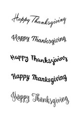 Thanksgiving typography hand drawn. Celebration Happy Thanksgiving Day. Thanksgiving vector vintage style text calligraphy. Usable for prints, flyers, banners, greeting cards, posters, invitations, sp