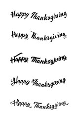 Thanksgiving typography hand drawn. Celebration Happy Thanksgiving Day. Thanksgiving vector vintage style text calligraphy. Usable for prints, flyers, banners, greeting cards, posters, invitations, sp