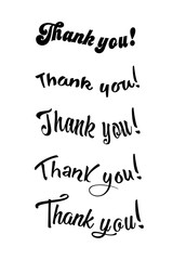 Thank you card. Hand drawn lettering. Ink Vector illustration.