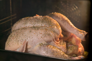 Cooking chicken in the oven