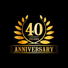 40 years anniversary logo template. 