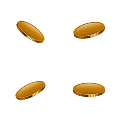 Vector modern falling gold money set background.