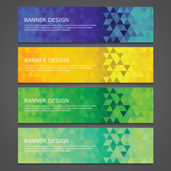 abstract colorful set of shiny polygonal banners. Vector, EPS 10