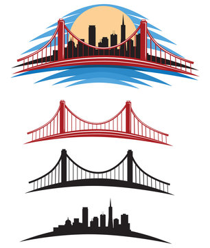 San Francisco Bay Golden Gate Bridge Vector Illustration Pack © RPM-Art.com