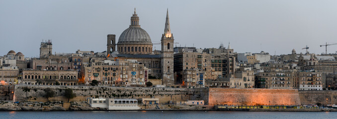 Fototapeta na wymiar Panoramic view of Valletta on Malta