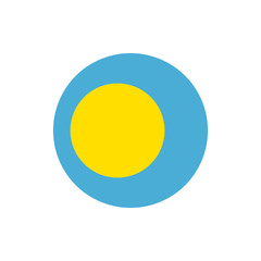 Palau flag, official colors and proportion correctly.