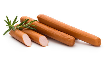 Fresh sausage isolated over white background.