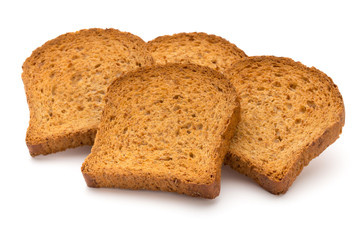 Sliced Toast Bread isolated on white background, top view.
