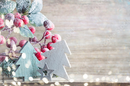 &quot;Vintage Christmas background with Christmas decoration.&quot; Stock photo