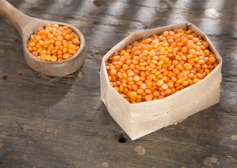 Raw red lentil - Lens culinaris